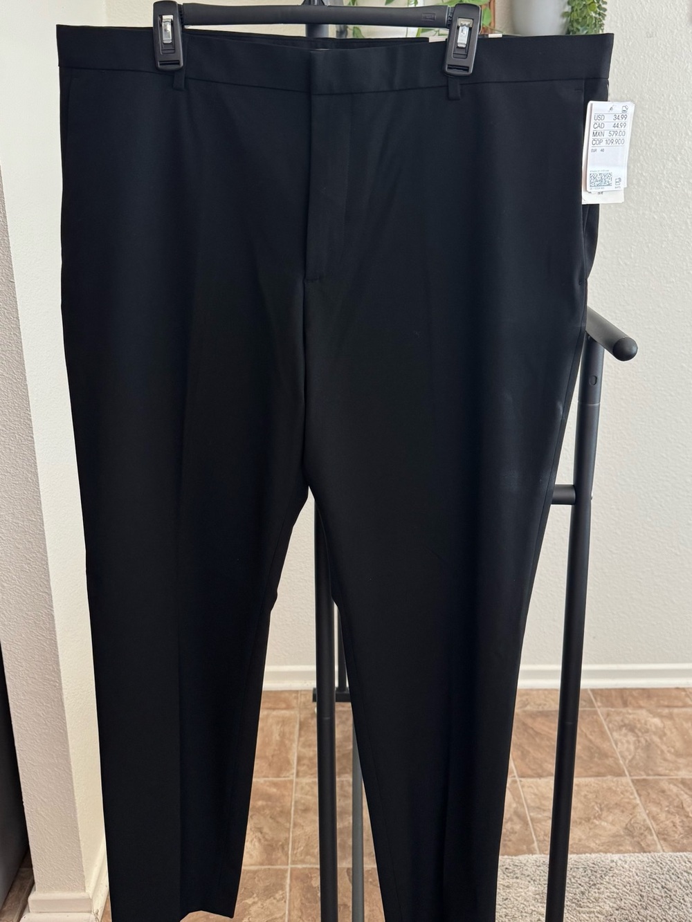 H&M Slim Fit Black Dress Pants Sz40 New